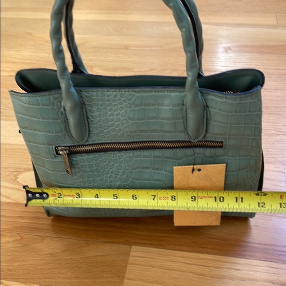 Brand New Patricia Nash Leather Green Crocodile-Embossed Women's Handbag - Picture 9 of 13